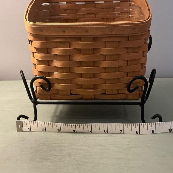 Longaberger 2004 TV Time Basket, Wrought Iron Stand, Protector, Wooden Dividers - Picture 4 of 16